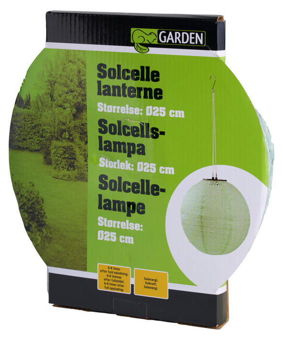 Solcellelykt Ø25 cm - Garden